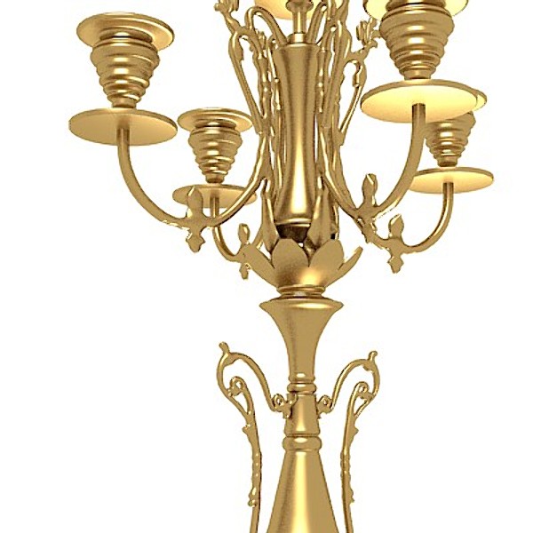 3d model of fireplace clock classic candelabra - Fireplace clock Classic  and candelabra by shop3ds